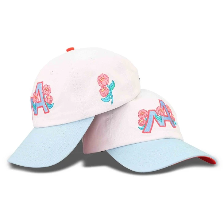 Topi ayah tema bunga biru