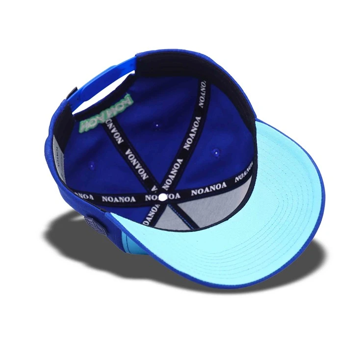 Cute Woven Label Patch Blue Baseball Cap
