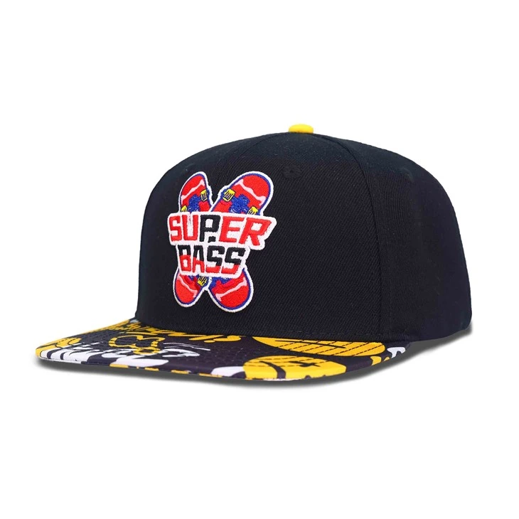 Skateboard Embroidery Snapback Cap