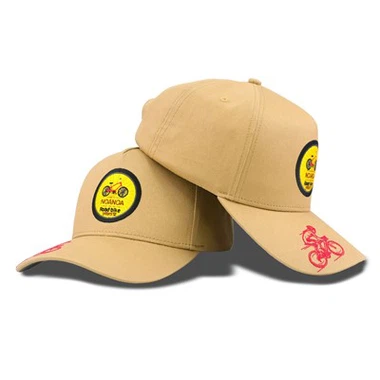 Topi baseball lencana outdoor outdoor berwarna coklat muda