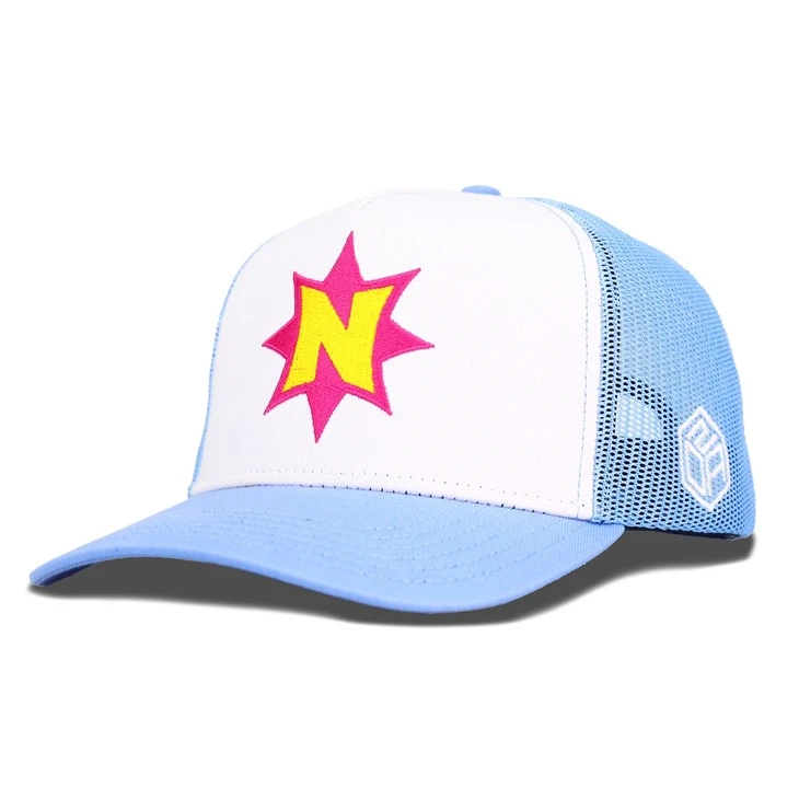 Star Embroidery Sky Blue Trucker Cap
